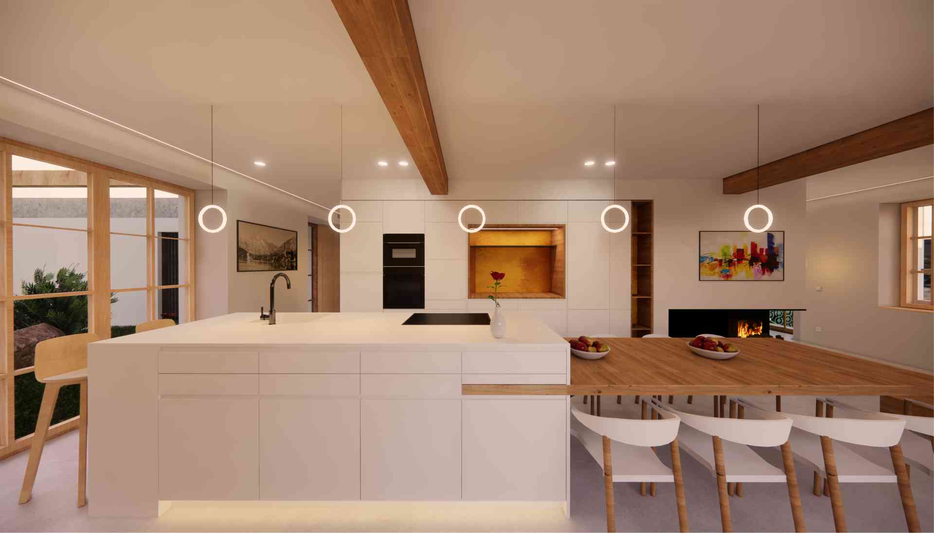 Innenarchitektur, Lichtkonzept, Generalsanierung, Küchendesign, Architekt, Tegernsee